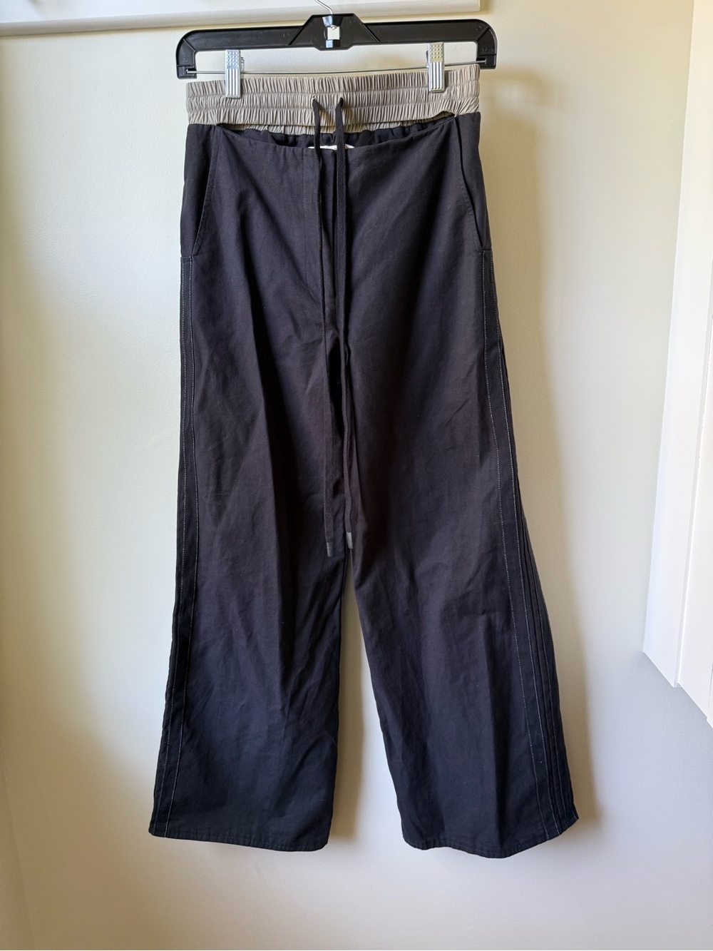 NWT BEC + BRIDGE Wide Leg Side Stripe Pants Cut Out Linen Blend Streetwear 2